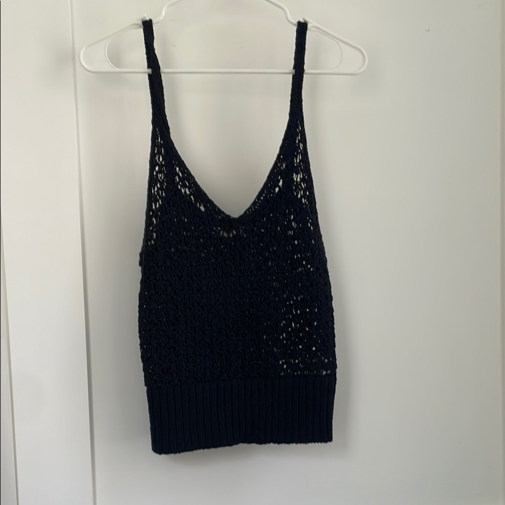J. Crew Black Fitted Knit Cropped Tank